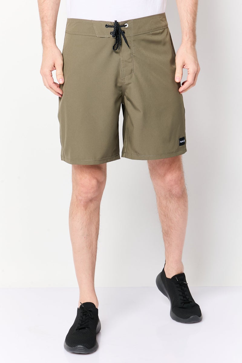 Hurley Men Sportswear Fit Brand Logo Basic Shorts, Olive - Image 1